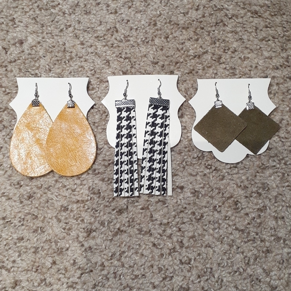 3 pairs of homemade earrings